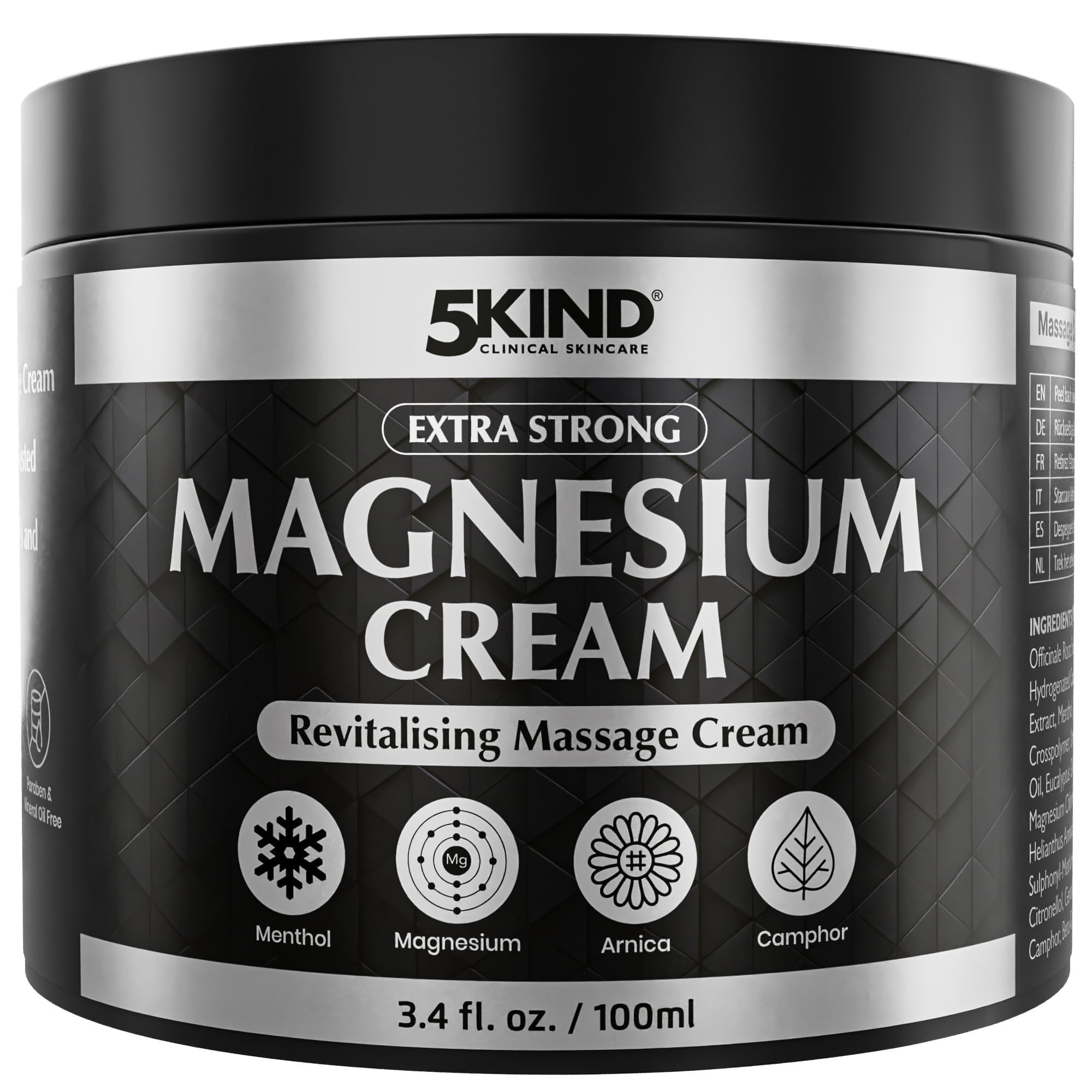 5Kind envase frontal crema magnesio, presentación práctica