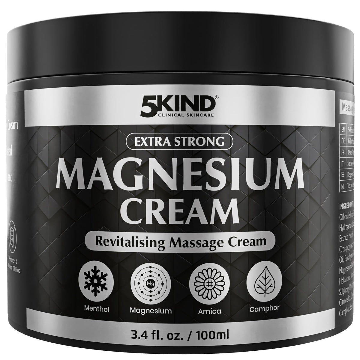5Kind envase frontal crema magnesio, presentación práctica