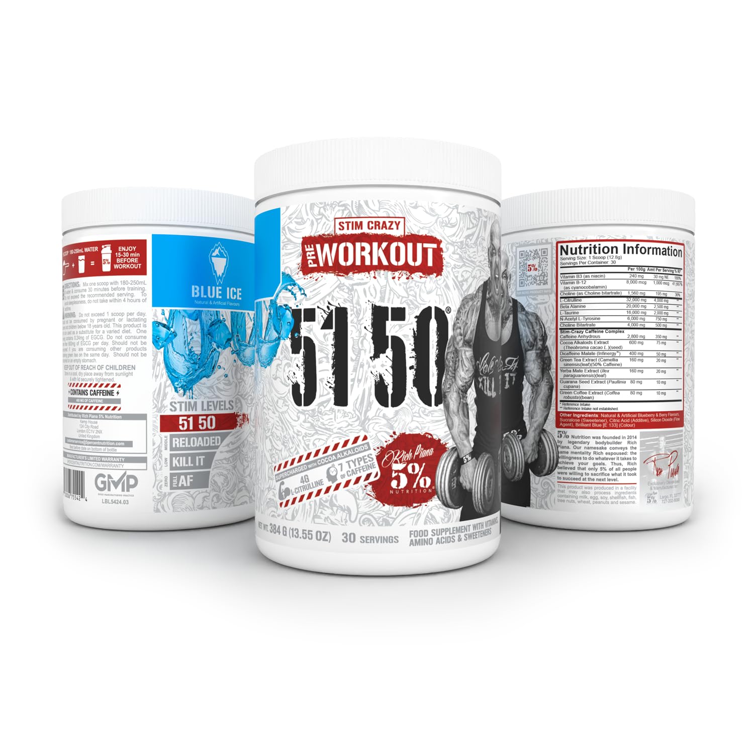 5% Nutrition 5150 etiqueta de ingredientes con información de dosis clara