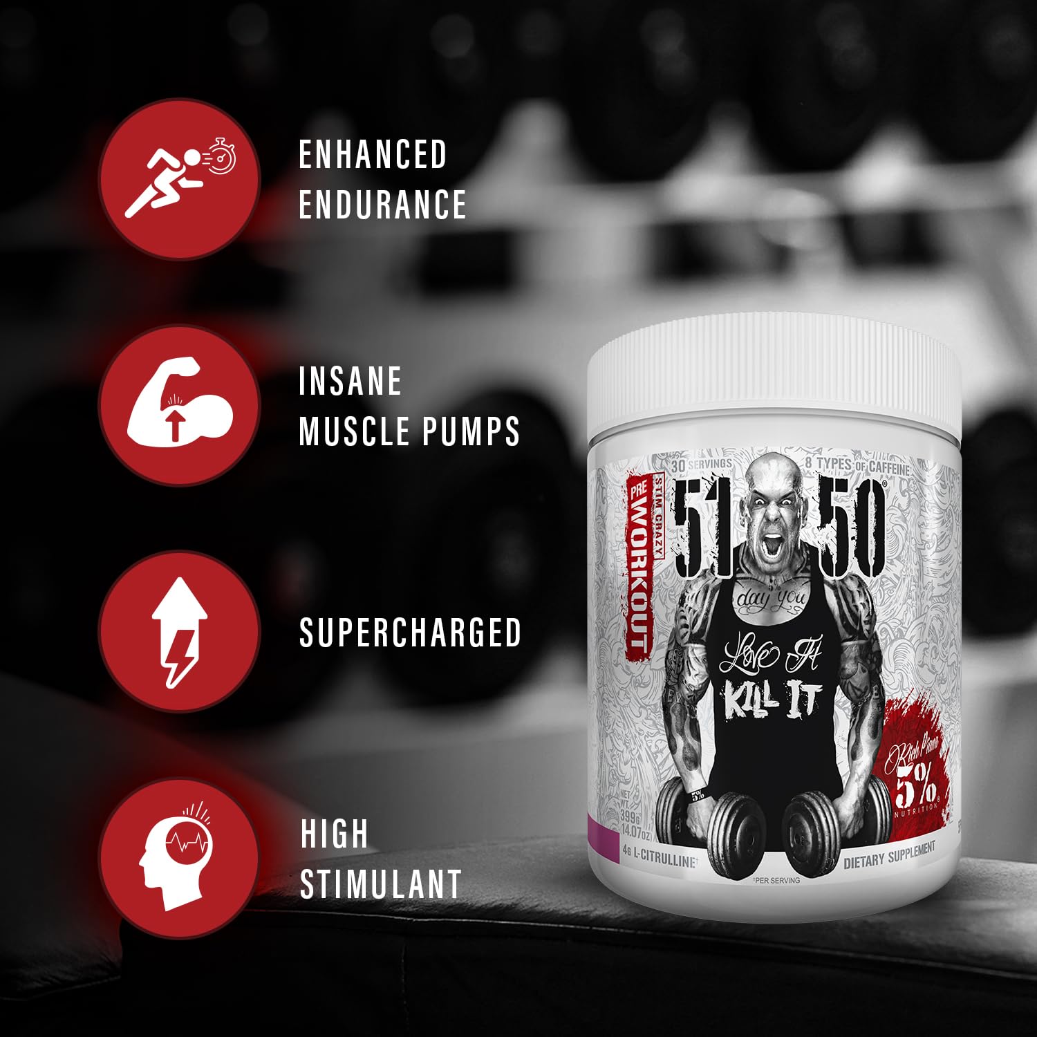 5% Nutrition 5150 preparado en vaso mostrando color y frescura Blue Ice
