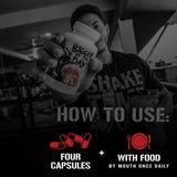 5% Nutrition frasco junto a regla para comparar tamaño y cantidad