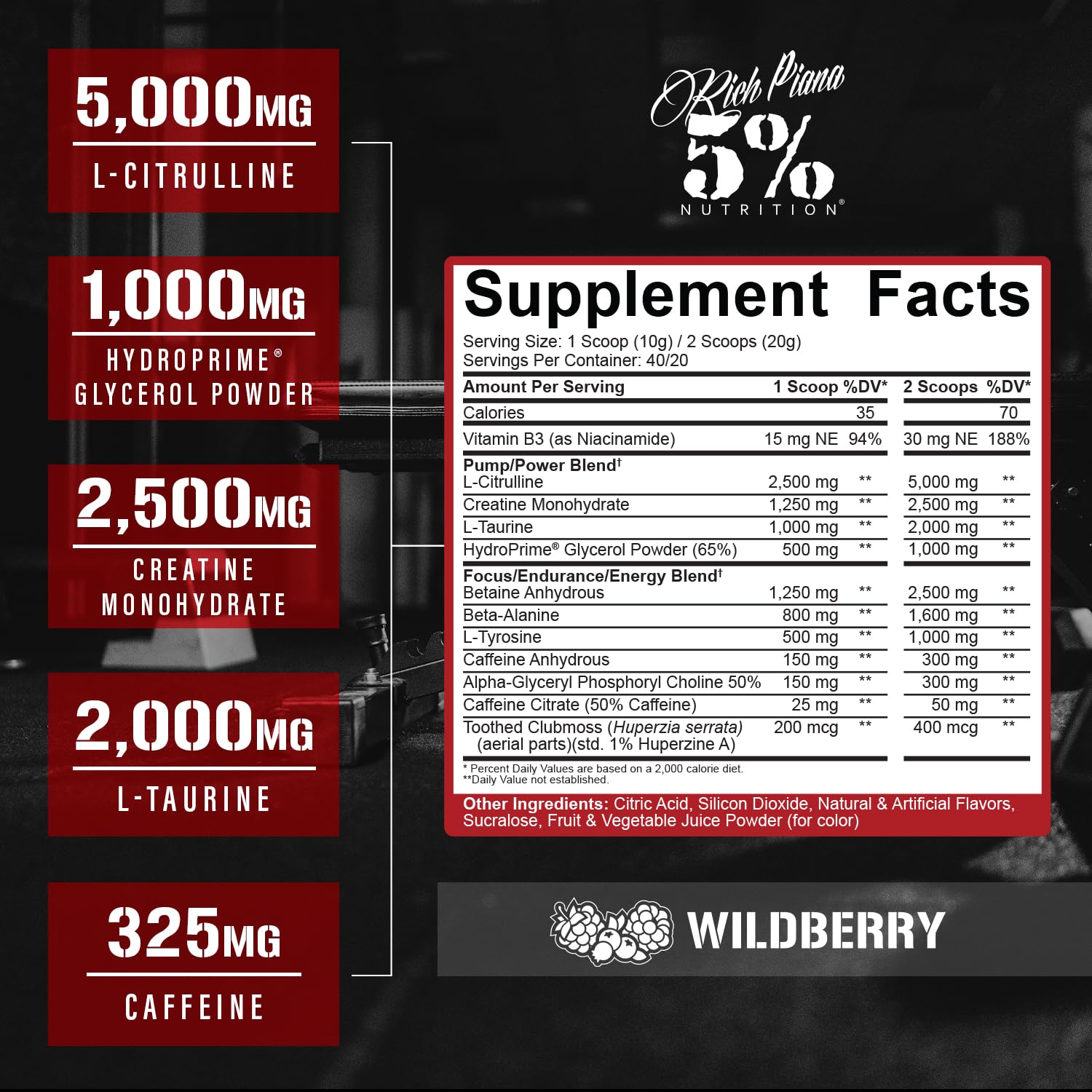 5% Nutrition textura del polvo Kill It destacando mezcla fina