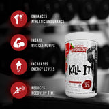 5% Nutrition cucharada con Kill It mostrando dosificación práctica