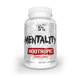 5% Nutrition Mentality frente del envase mostrando diseño y dosis, conveniente para foco