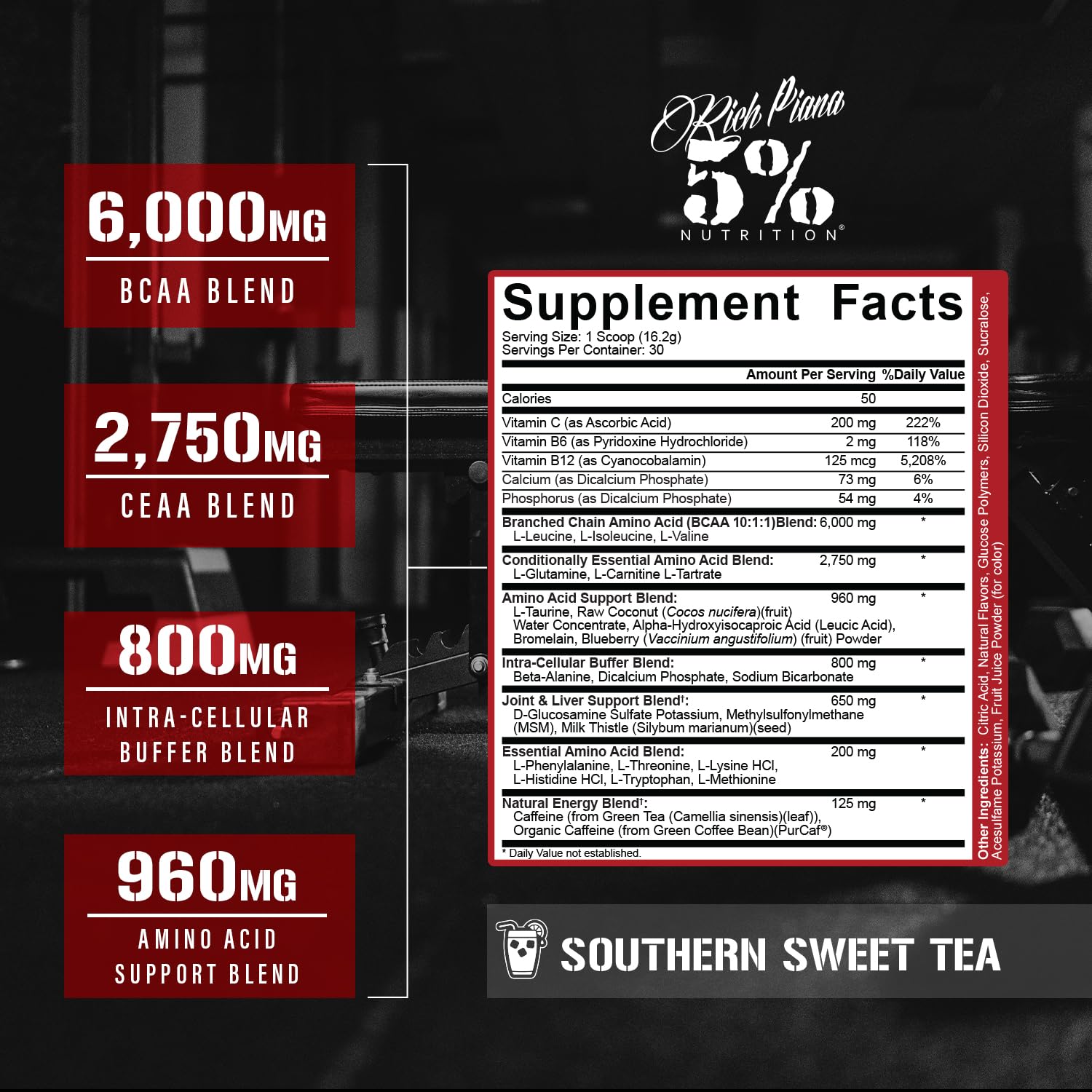 5% Nutrition primer plano del polvo mostrando textura y mezcla solubilidad
