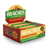 88 Acres frente del empaque mostrando sabor banana bread y conveniencia