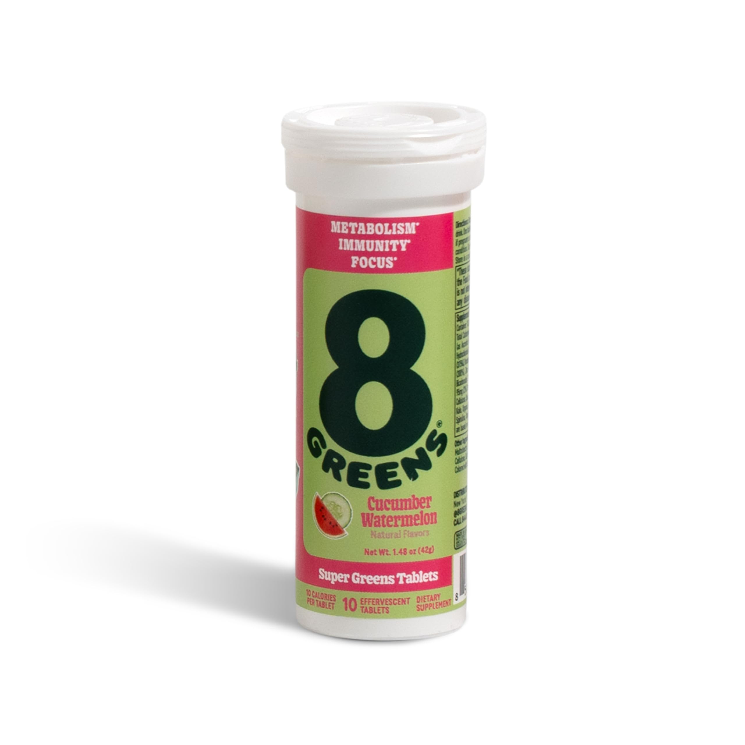 8Greens detalle de etiqueta con ingredientes y beneficios visibles