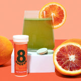 8Greens embalaje abierto con etiqueta nutricional visible para verificar componentes
