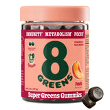 8Greens frasco frente mostrando diseño y conteo 50 para conveniencia