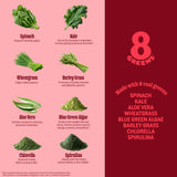 8Greens etiqueta nutricional clara mostrando vitaminas y transparencia