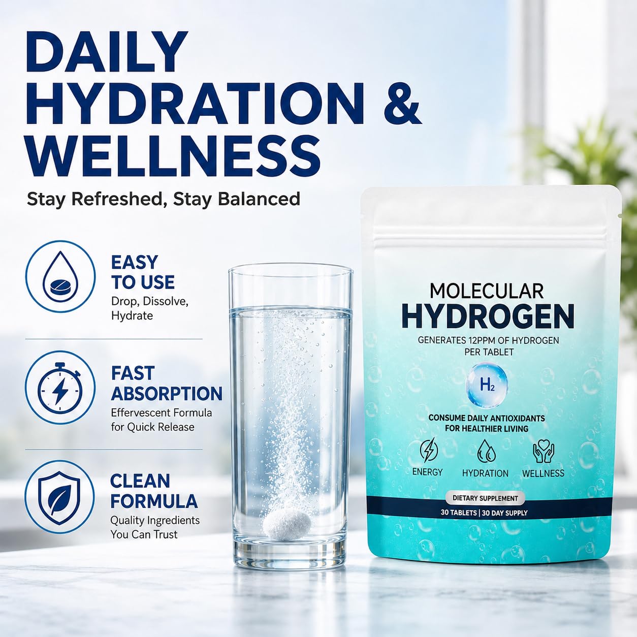 A Better You tableta disolviéndose en vaso con efervescencia y refresco rápido