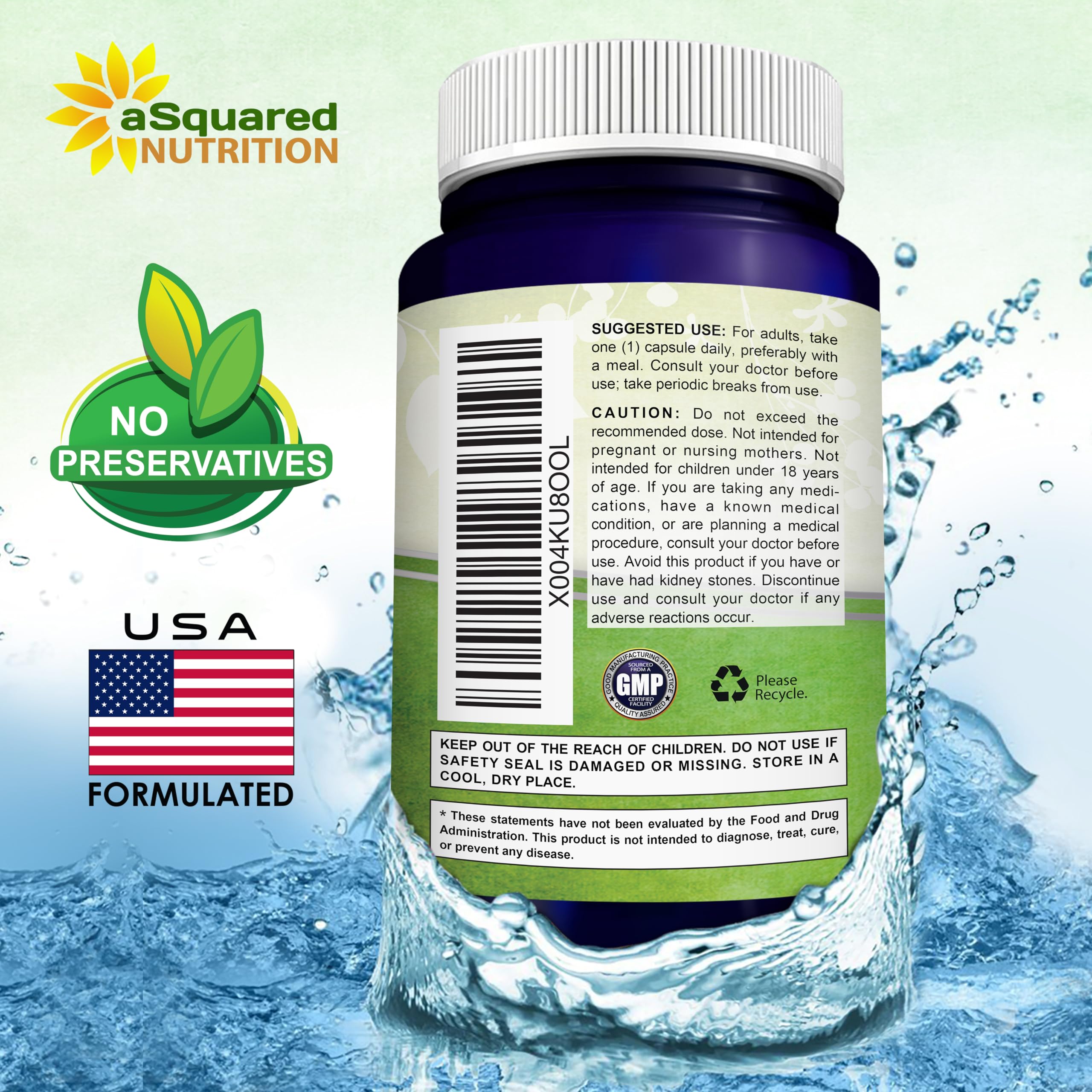 aSquared Nutrition sello GMP en envase que transmite control de calidad