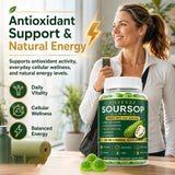 Aacnre Qizfyzz ingredientes dispuestos: guanábana, musgo marino y cúrcuma