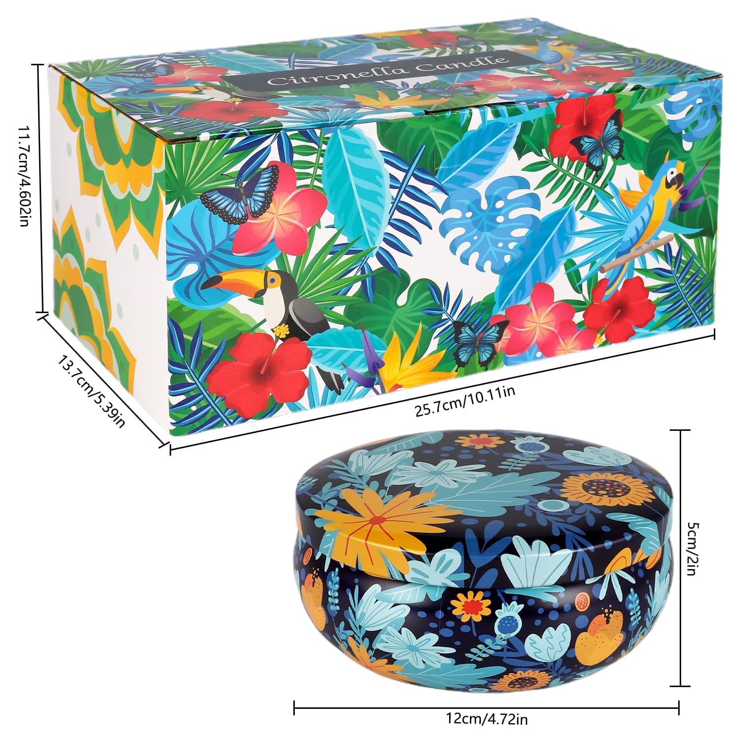 Aamdkcyu caja regalo con estampado tropical, presentación festiva