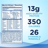 Abbott Ensure Plus etiqueta nutricional visible, muestra vitaminas y minerales