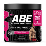 ABE all black everything frente del envase mostrando 30 servicios y sabor Baddy Berry