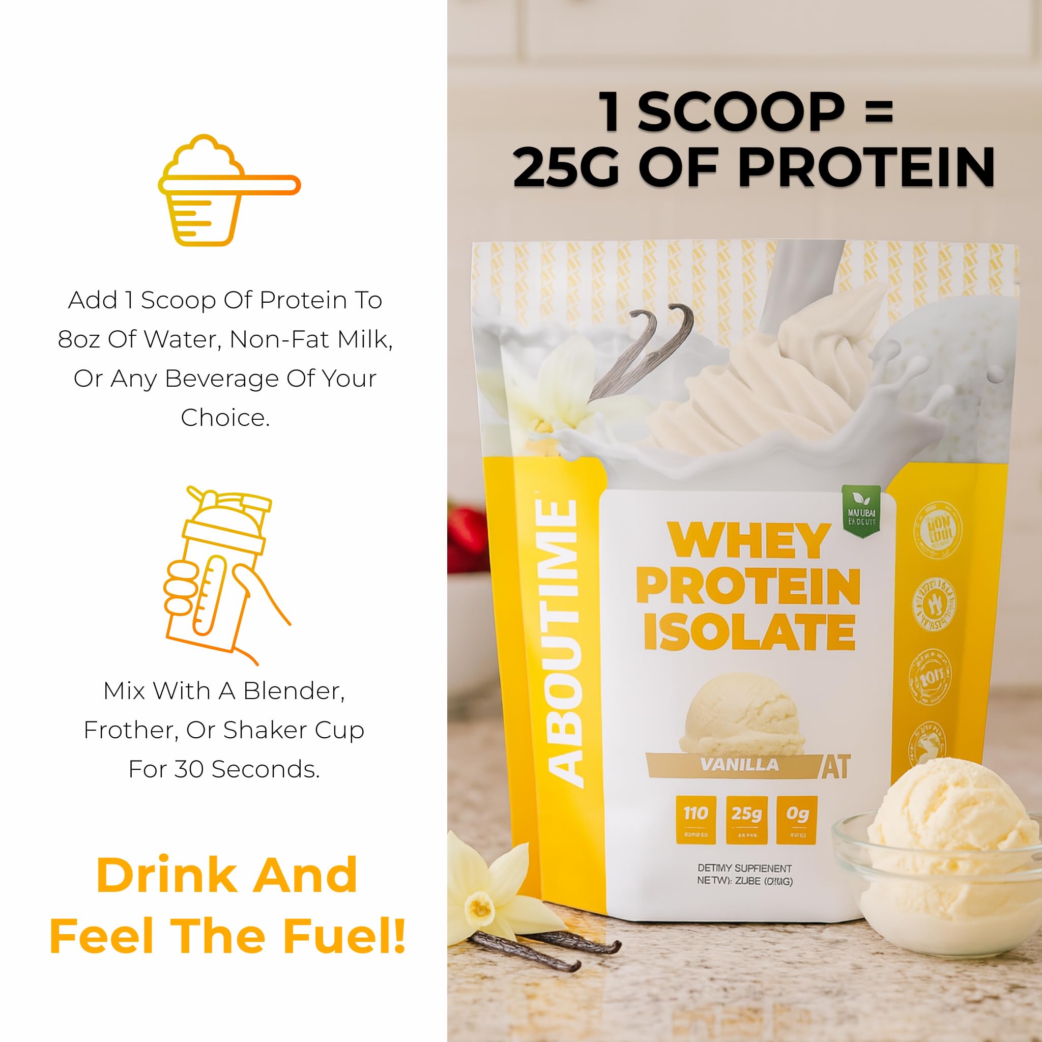 About Time batido en cocina saludable, complemento a dieta activa