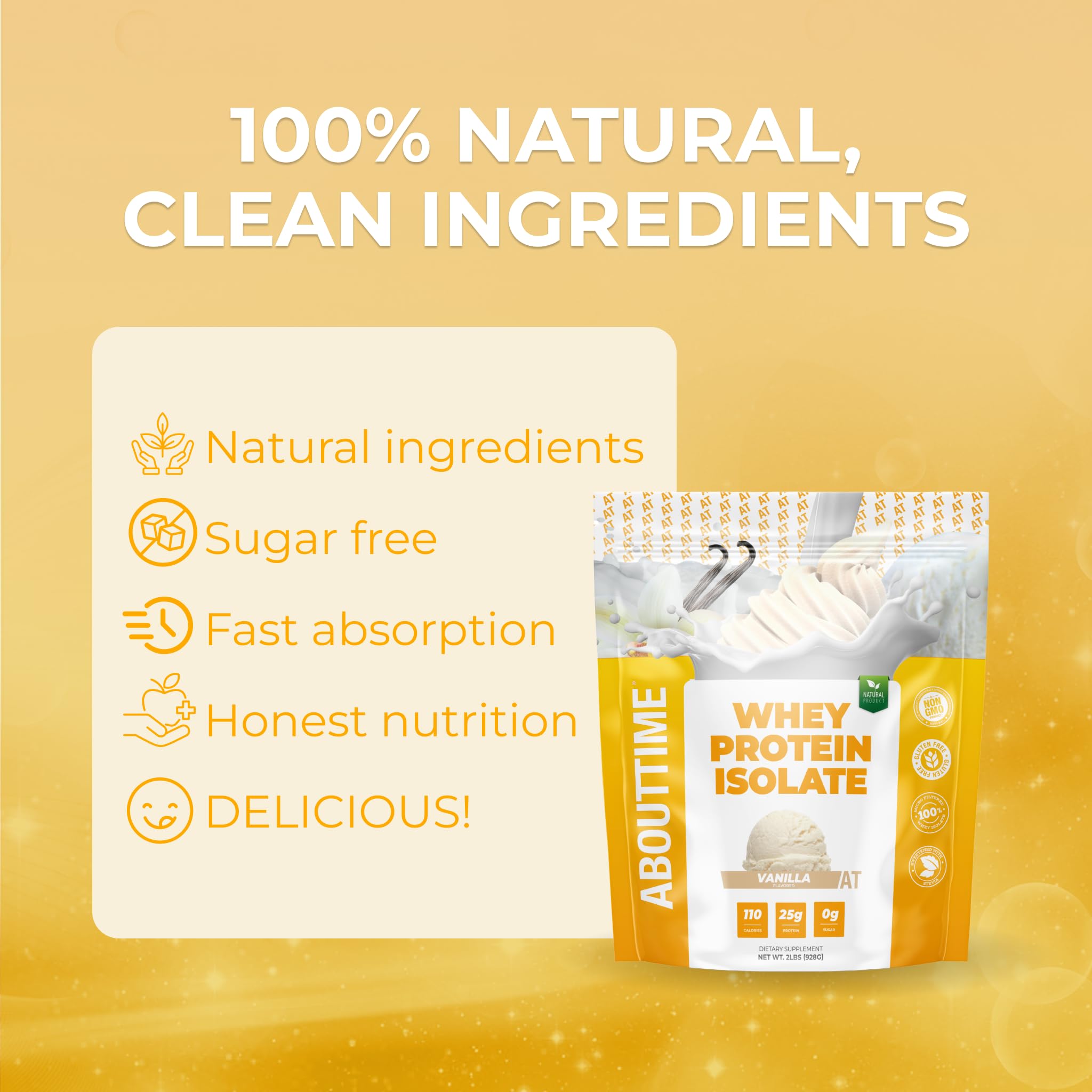 About Time etiqueta trasera con ingredientes y datos nutricionales