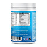 ABOUT YOUR COLLAGEN polvo mezclado en vaso mostrando bebida rosa energizante
