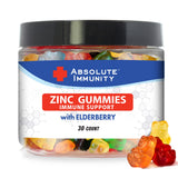 Absolute Immunity frente del empaque mostrando 30 gomitas y beneficios visibles