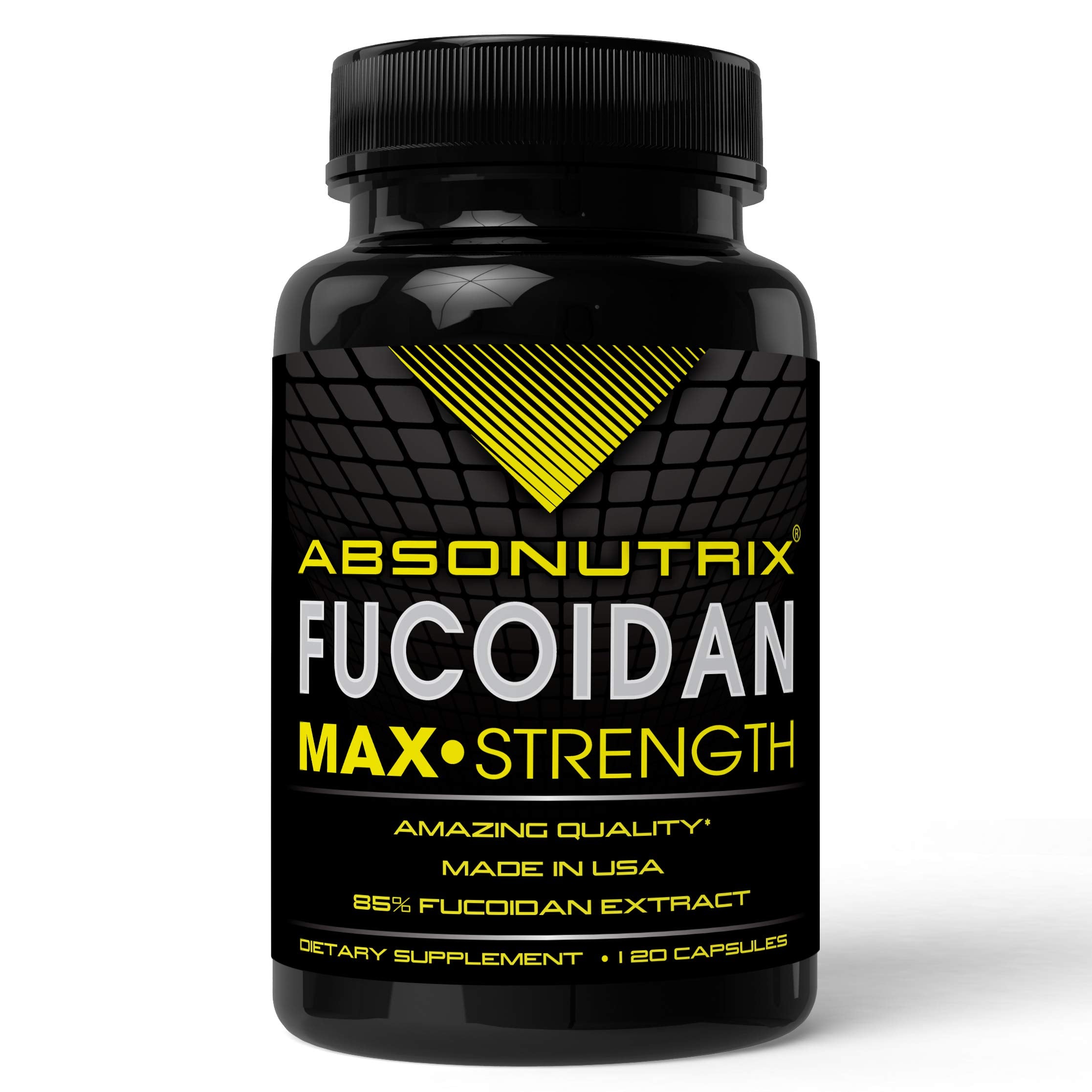 Absonutrix frasco frontal de Fucoidan Pure mostrando presentación clara y beneficios