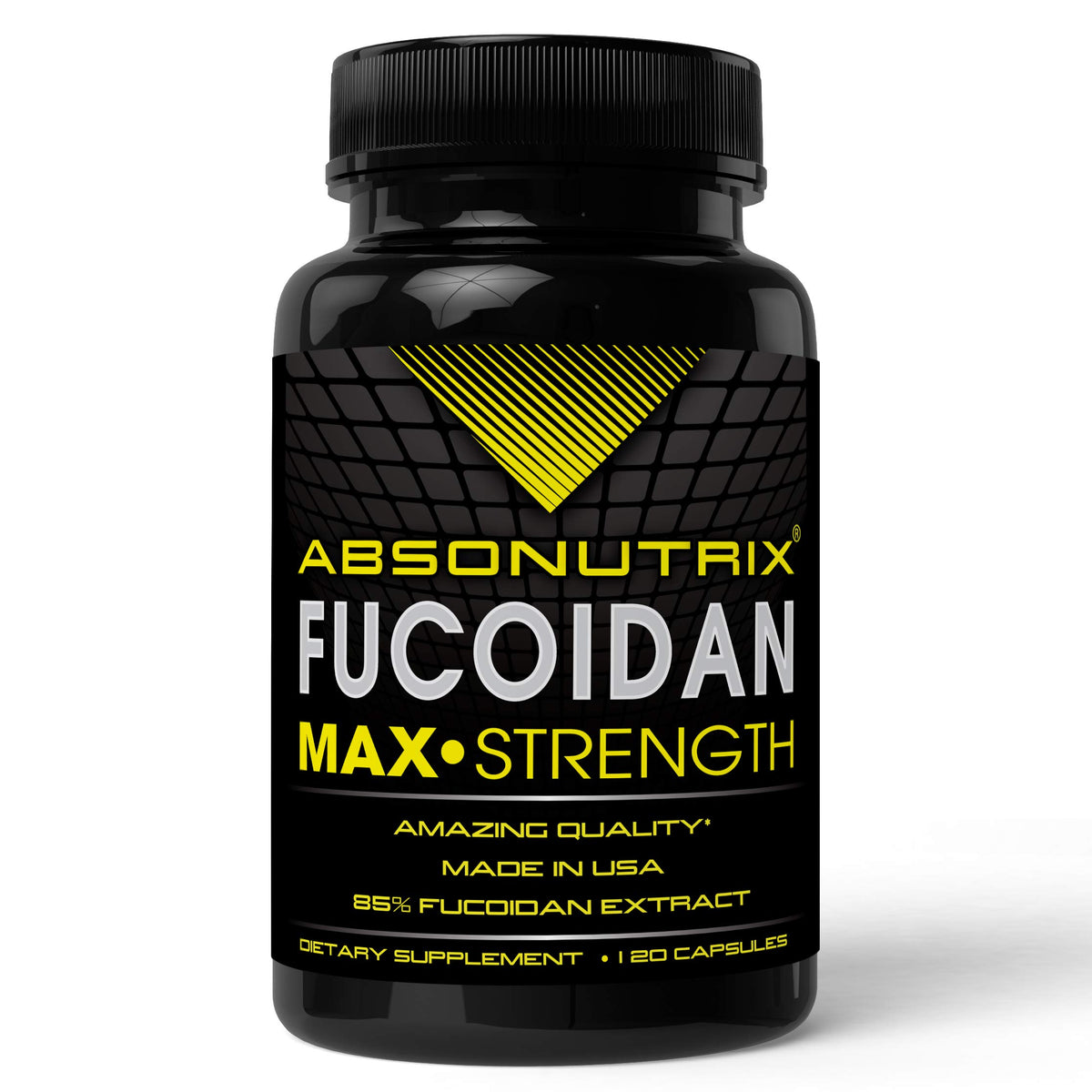 Absonutrix frasco frontal de Fucoidan Pure mostrando presentación clara y beneficios