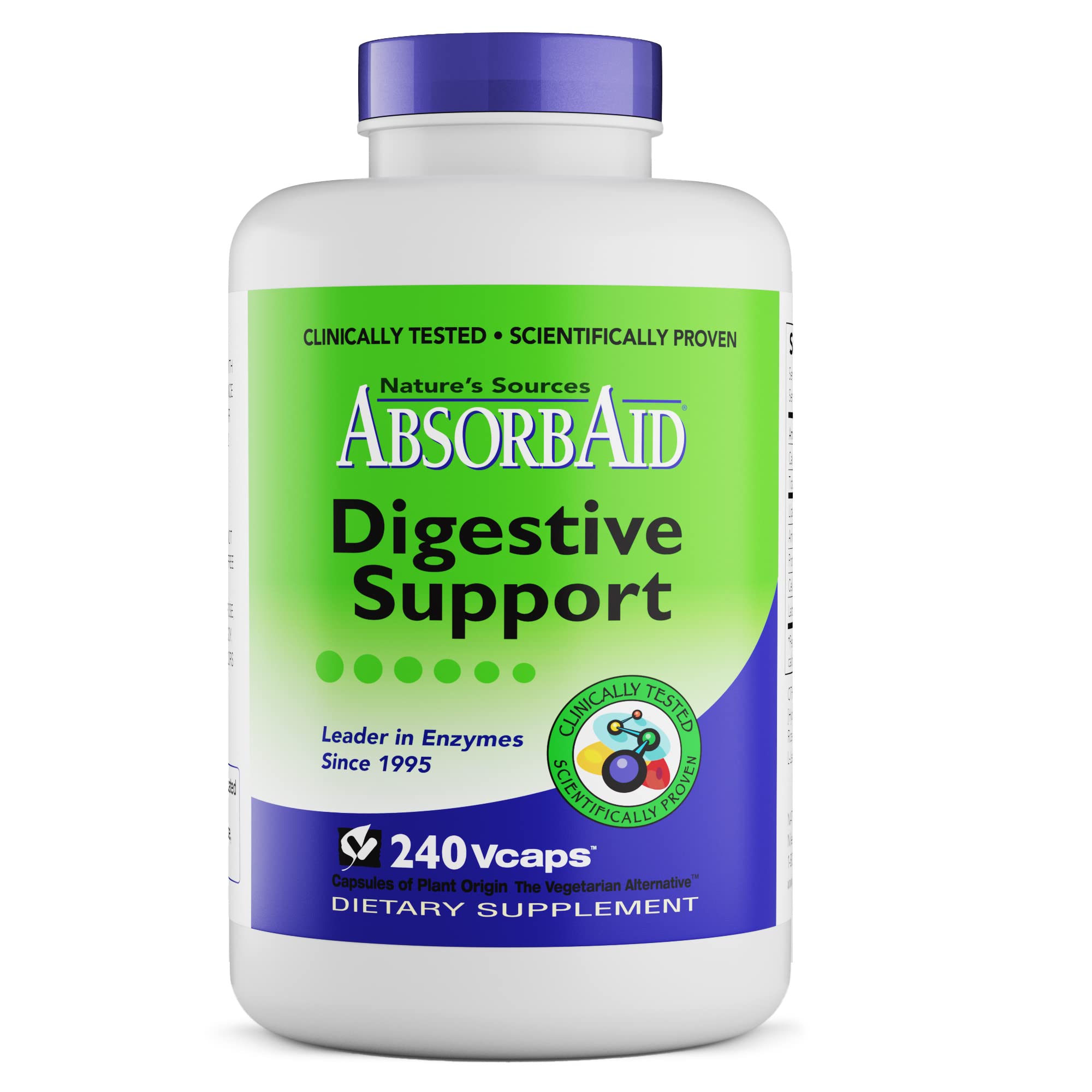 AbsorbAid frasco delantero mostrando la marca y beneficio digestivo