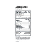 Accelerade Fruit Punch con frutas ilustrativas sugiere sabor frutal refrescante