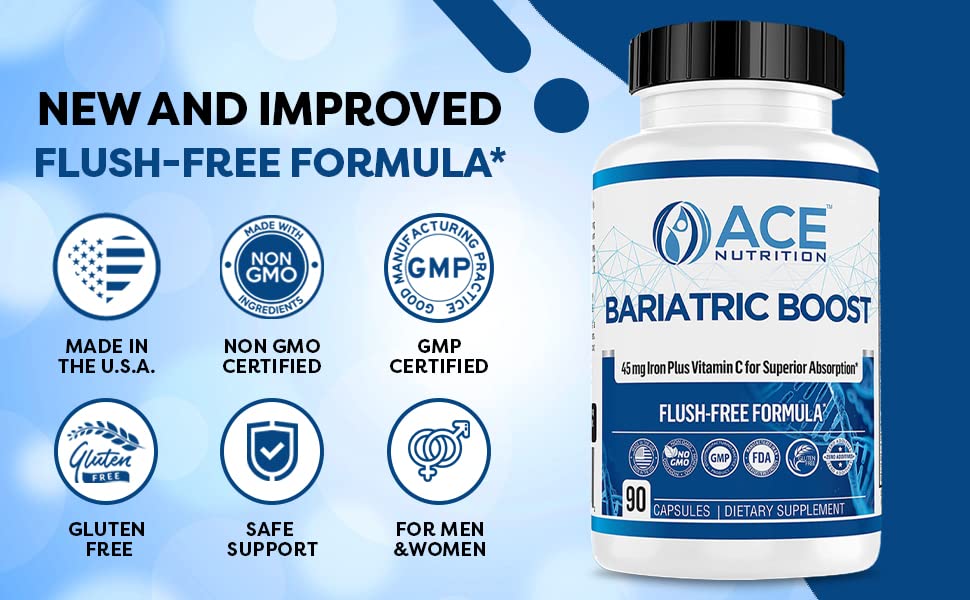 ACE NUTRITION bote 90 días enfatizando conveniencia y suministro prolongado
