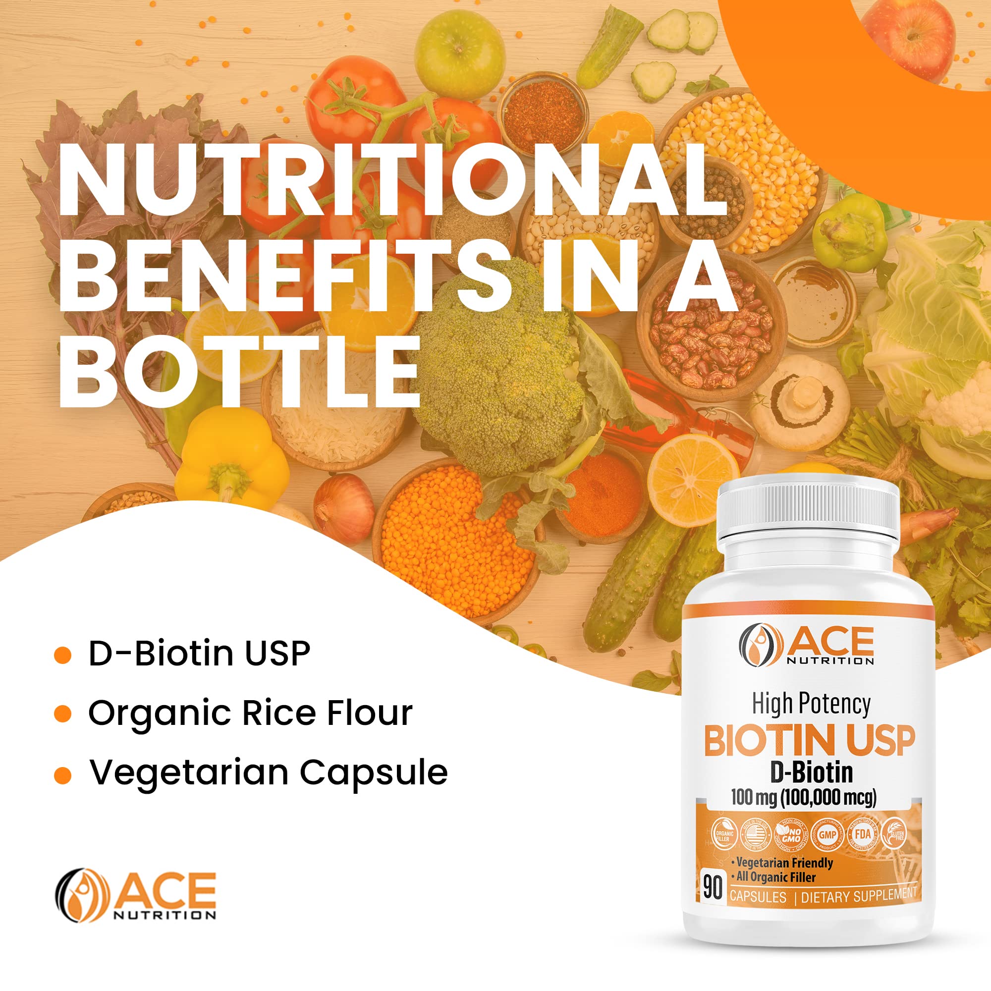 ACE NUTRITION close-up de una cápsula vegetal, fácil de tragar