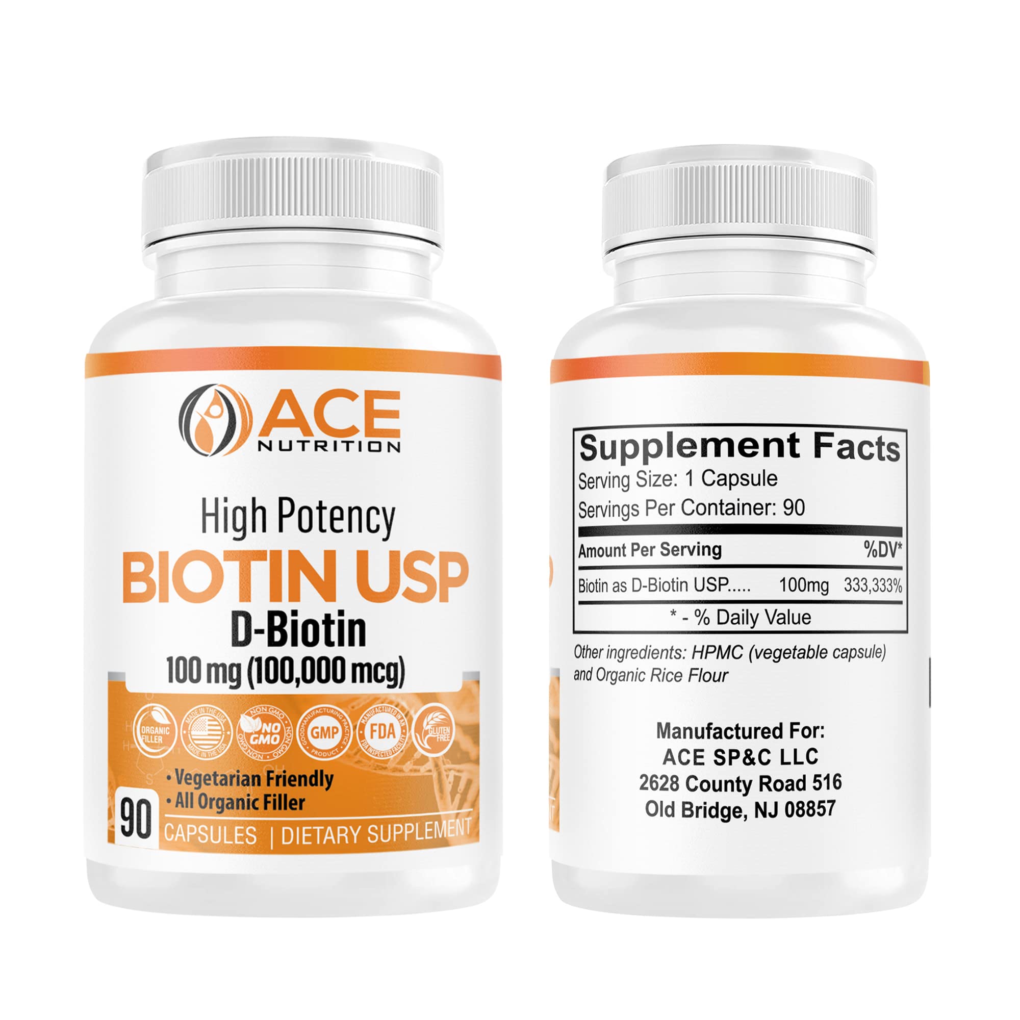 ACE NUTRITION cápsulas junto a regla para comparar tamaño real