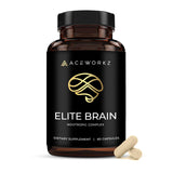 ACEWORKZ frasco Elite Brain al frente muestra aspecto premium y garantía de calidad