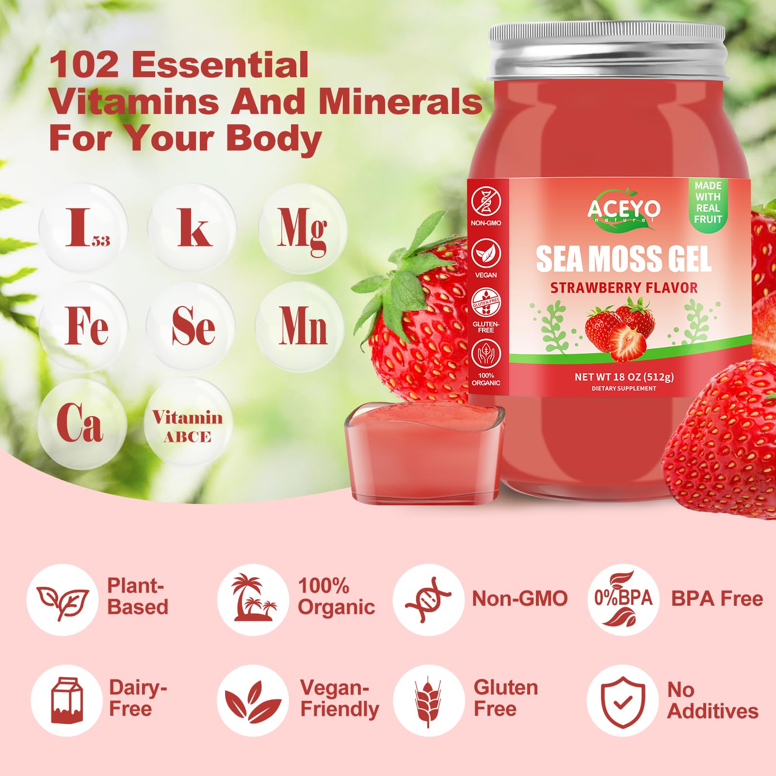 ACEYO detalle de textura del gel, consistencia suave y cremosa lista para mezclar