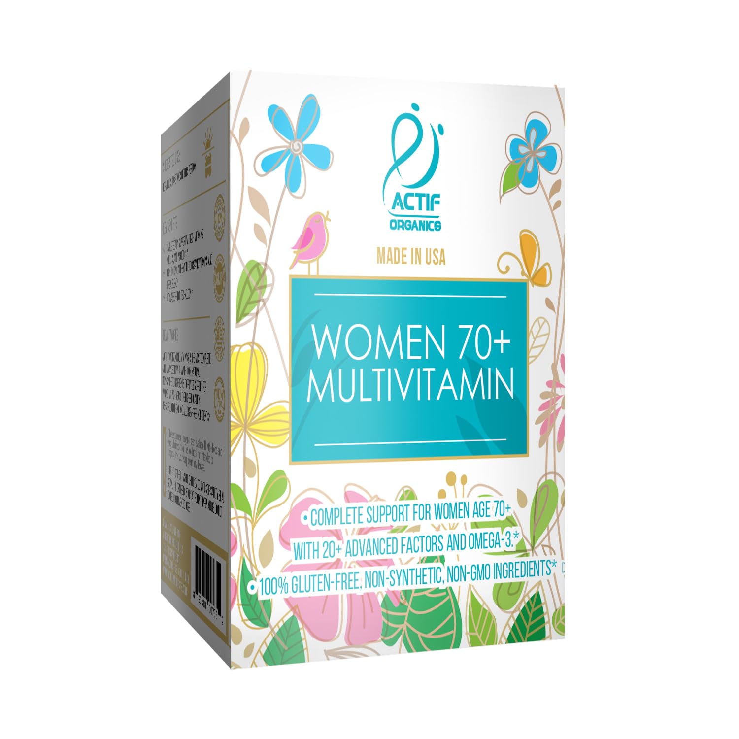 ACTIF etiqueta nutricional enfocada en vitaminas y libre de gluten