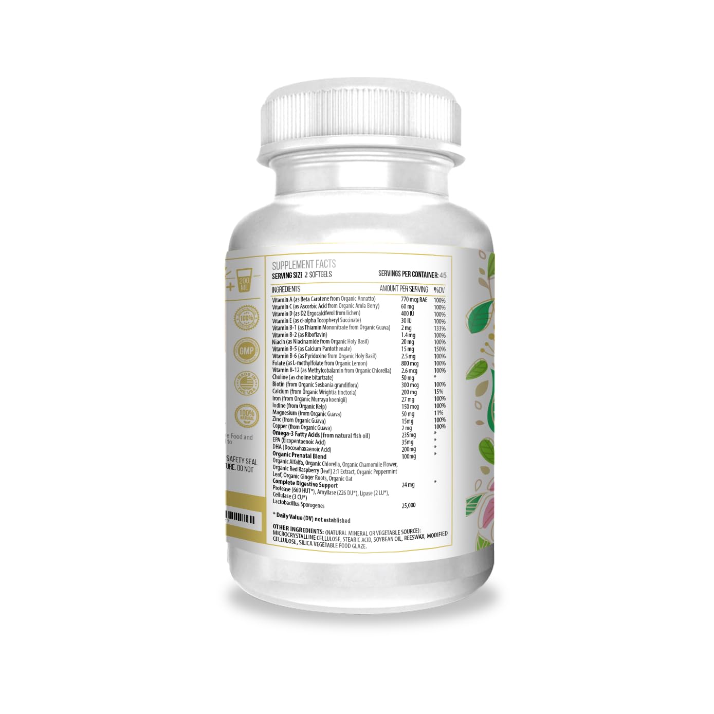 Detalle de la cápsula ACTIF Prenatal que evidencia la textura y recubrimiento para mejor absorción