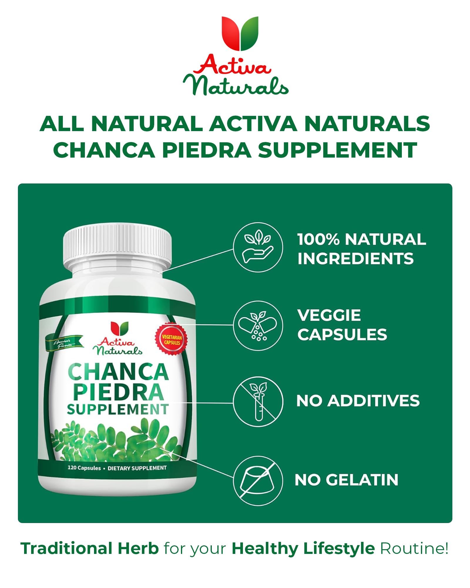 Activa Naturals hojas de Phyllanthus niruri como origen botánico y naturalidad