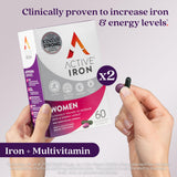 ActiveIron imagen macro de cápsula de hierro, destaca absorción y suavidad digestiva