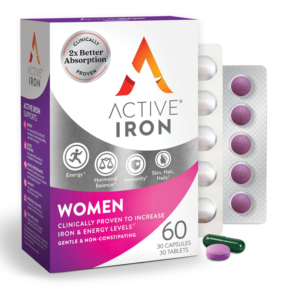 ACTIVEIRON empaque frontal mostrando el pack y practicidad