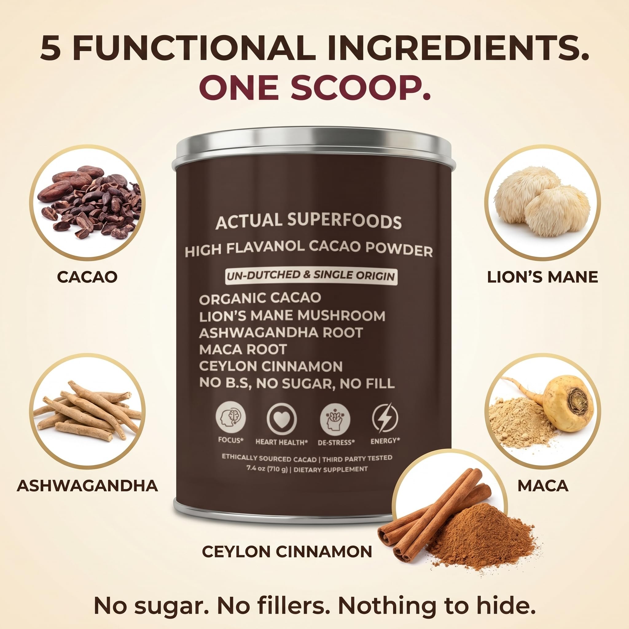 Actual Superfoods mezclado en batido verde para energía y enfoque durante el día