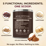 Actual Superfoods mezclado en batido verde para energía y enfoque durante el día