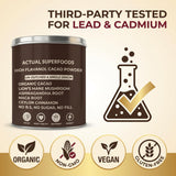 Actual Superfoods cucharada de polvo en mano para medir porción fácil y precisa