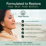 ADAPT NATURALS resultado en cabello más grueso y uñas más fuertes