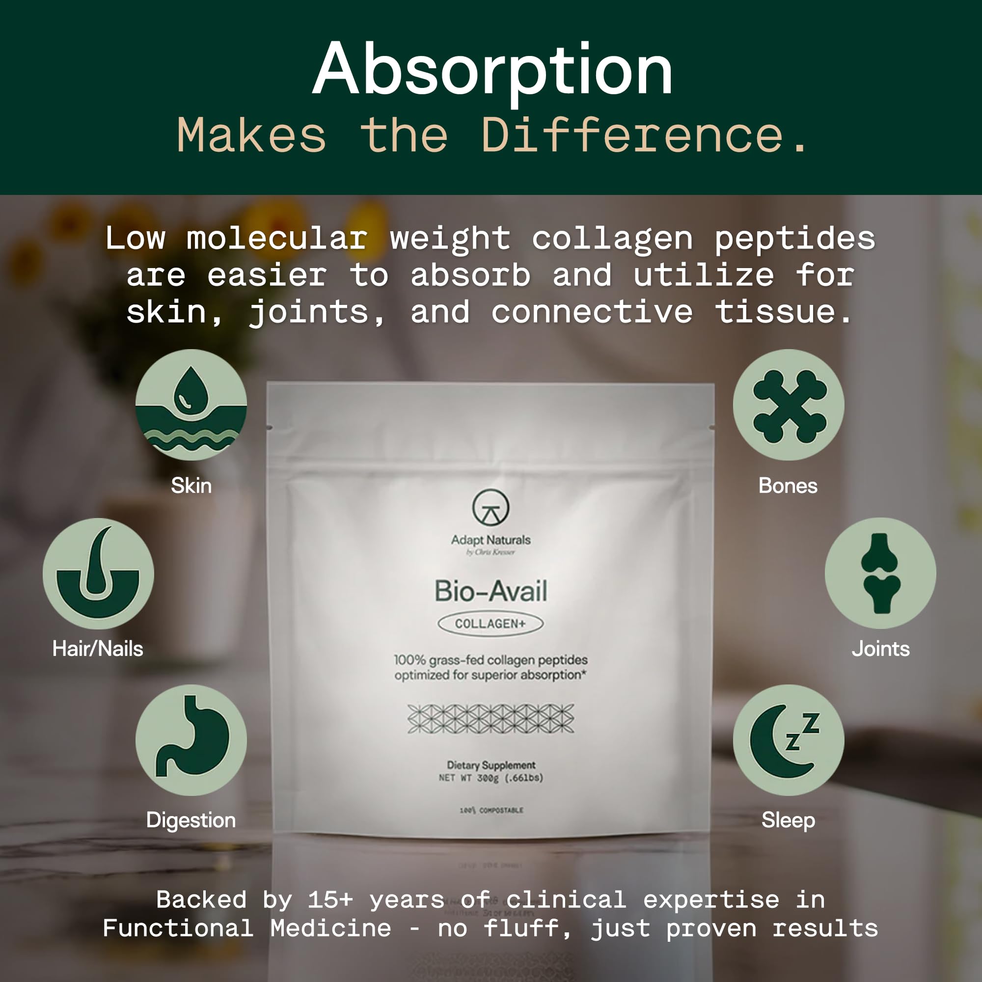 Adapt Naturals etiqueta con ingredientes y certificación SOLUGEL en detalle