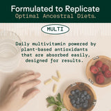 ADAPT NATURALS etiqueta nutricional en primer plano con lista de vitaminas y minerales
