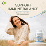 ADAPTOHEAL etiqueta con ingredientes clave y beneficios resumidos