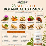 ADAPTOHEAL primer plano de cápsula para apreciar textura y calidad vegetal
