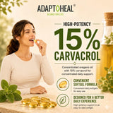 ADAPTOHEAL cápsulas en mano para comparar tamaño y dosificación cómoda
