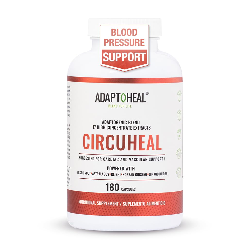 ADAPTOHEAL envase frontal de Circuheal mostrando fórmula y beneficio de circulación