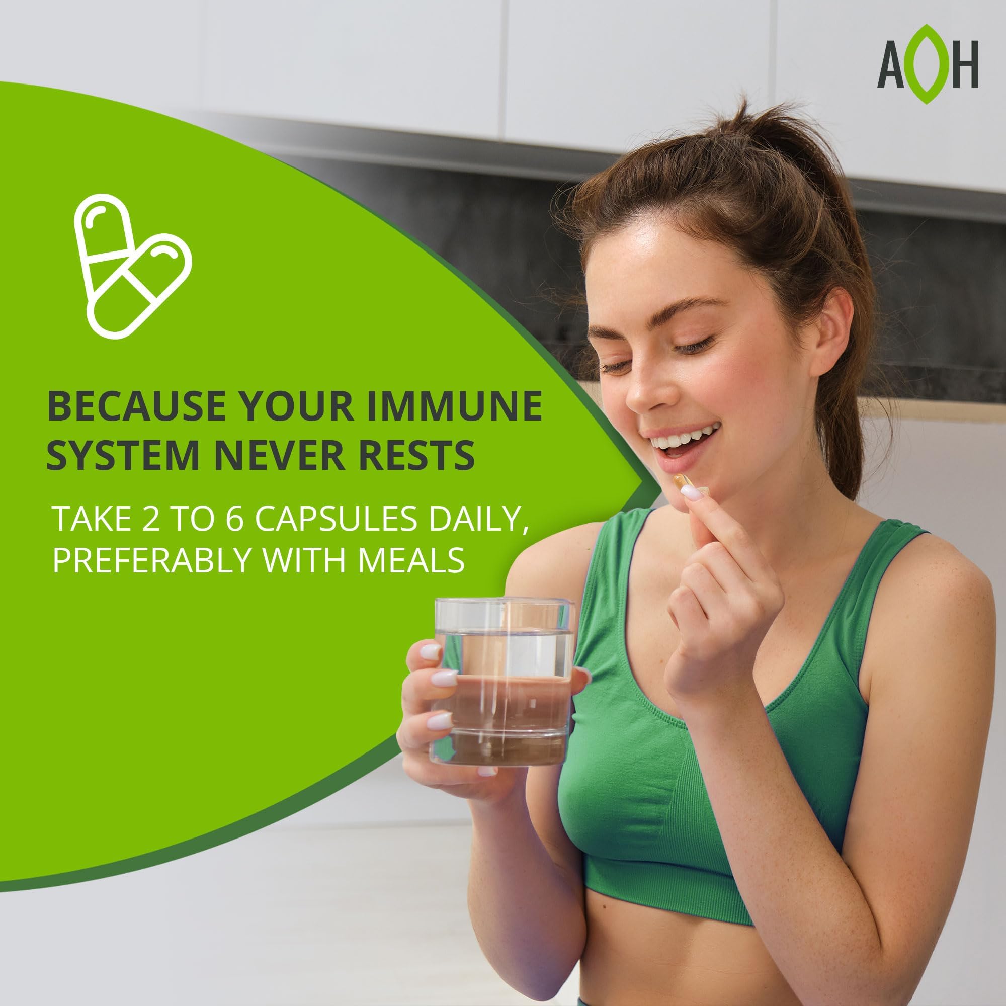 ADAPTOHEAL producto en un desayuno activo ilustrando uso matutino para energía sostenida