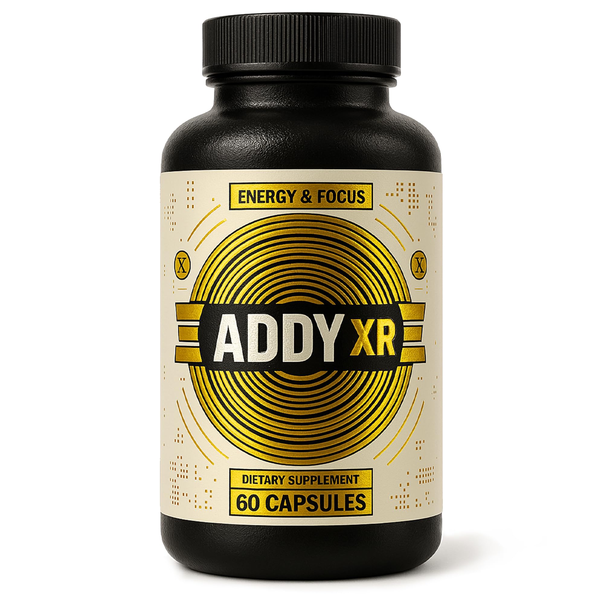ADDY FOCUS empaque frontal mostrando suplemento premium y duración
